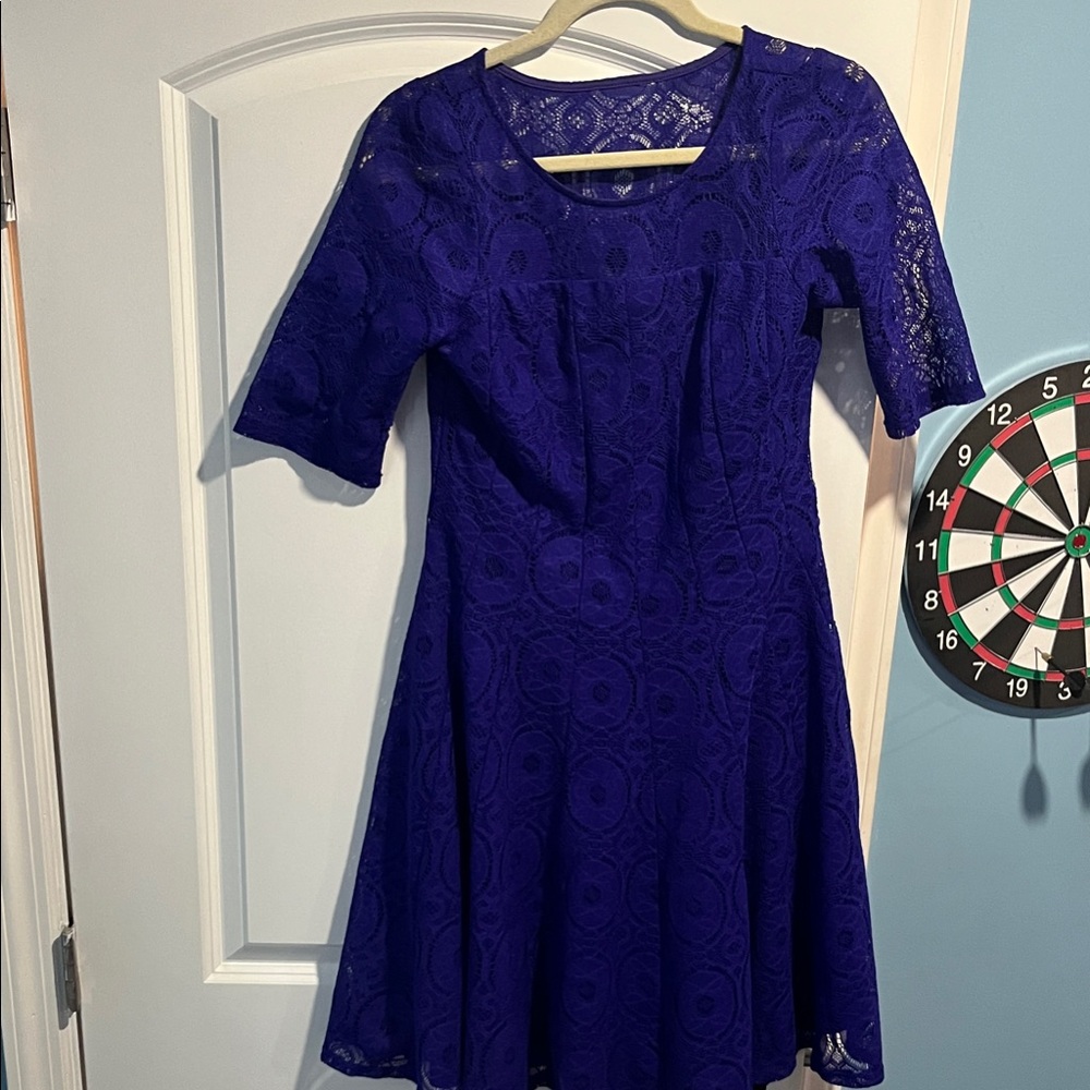 Elegant Purple Lace Dress